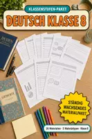 Vorschau - Stundenentwürfe - Deutsch Klasse 16 Paket – 16 Materialien: Zeichensetzung, Romantik & Grammatik - Deckblatt