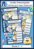 Vorschau - Spiele - Einführung Zahlenräume 100, 1000 & 1 Million Mega-Materialpaket | Mathematik Klasse 2–4 | Zahlenraum, Rechnen & Orientierung - Deckblatt