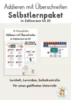 Vorschau - Arbeitsblätter - Selbstlernpaket: Erklärvideo und Arbeitsblätter Addieren mit Überschreiten ZR 20 - Deckblatt