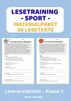 Vorschau - Stundenentwürfe - Lesetraining Sport Materialpaket – Leseverständnis Klasse 3 | 5 Materialien mit Lösungen - Deckblatt