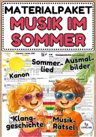 Vorschau - Arbeitsblätter - Materialpaket: "Musik im Sommer" - Musik Jg-1-6 - Deckblatt