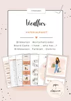 Vorschau - Arbeitsblätter - Weather – Materialpaket | 7 Materialien für den Englischunterricht | Wortschatz - Deckblatt