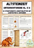 Vorschau - Arbeitsblätter - Altsteinzeit Unterrichtsreihe Kl. 5/6 – über 30 sofort einsatzbereite Arbeitsblätter - Deckblatt