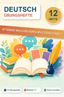 Vorschau - Unterrichtsreihen - Deutsch Übungshefte Paket – 12 Hefte: Buchstaben, Wortarten & Rechtschreibung - Deckblatt
