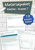Vorschau - Arbeitsblätter - Materialpaket – Mathematik Klasse 7 – Arbeitsblätter - Deckblatt