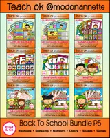 Vista previa - Manualidades / Dibujos para colorear - Back to School Bundle para P5 o 1º de primaria - Portada