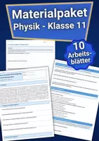 Vorschau - Arbeitsblätter - Materialpaket - Physik Klasse 11 - Arbeitsblätter - Deckblatt