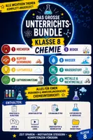 Vorschau - Unterrichtsreihen - 🧪 Das große Unterrichtsbundle Chemie Klasse 8 ⚗️ 🔥 8 Themen/ 132 Seiten | Einstiege • Arbeitsblätter • Lösungen • Experimente • Quiz • Videos • Ausstiege - Deckblatt