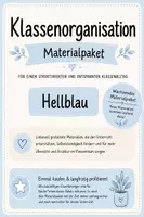 Vorschau - Präsentationen/Tafelbilder - Klassenorganisation – Materialpaket | Blau | Wachsendes Materialpaket - Deckblatt