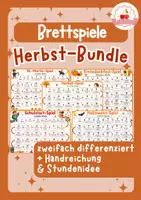 Vorschau - Stundenentwürfe - Herbst-Brettspiel-Bundle | Grundschule | DaZ/DaF/Deutsch - Deckblatt