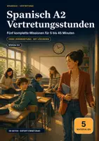 Vorschau - Arbeitsblätter - Spanisch A2 Vertretungsstunden – 5 Einzelmissionen | 5–45 Minuten - Deckblatt