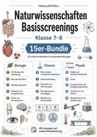 Vorschau - Arbeitsblätter - Naturwissenschaften Basisscreenings Klasse 7–8 15er-Bundle - Deckblatt