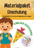 Vorschau - Arbeitsblätter - Einschulung | Schulstart | Schulbeginn Materialpaket Einschulung (ständig wachsendes Sparpaket)Material für die ersten Schulwochen in der 1.Klasse 🏫🎈 - Deckblatt