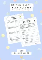 Vorschau - Arbeitsblätter - Materialpaket Kennenlernen Schuljahresstart Zeitkapsel - Deckblatt