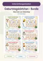 Vorschau - Bildkarten - Materialpaket Geburtstagskärtchen Alles Gute zum Geburtstag 6 verschiedene Tiere - Deckblatt