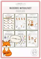 Vorschau - Mal- und Bastelvorlagen - Wachsendes Materialpaket Fuchsklasse - Deckblatt