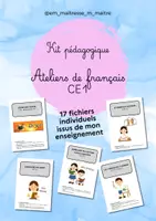 Aperçu - Feuilles d'exercices - Ateliers de français CE1 - Kit pédagogique - Page de couverture