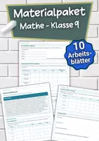 Vorschau - Arbeitsblätter - Materialpaket – Mathematik Klasse 9 – Arbeitsblätter - Deckblatt