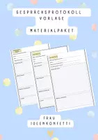 Vorschau - Lehrpläne/Lehrermaterial - Materialpaket Vorlagen Gesprächsprotokolle - Deckblatt