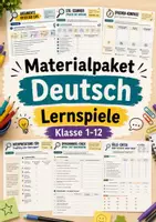 Vorschau - Arbeitsblätter - Materialpaket Deutsch – 30 Lernspiele für Klasse 1–12 | Grundschule & Sekundarstufe - Deckblatt