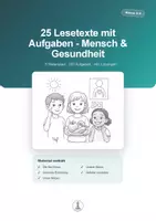 Vorschau - Arbeitsblätter - Mensch & Gesundheit | 25 Lesetexte mit 200 Aufgaben & Lösungen – Leseverständnis Klasse 3–4 - Deckblatt