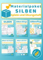 Vorschau - Arbeitsblätter - Materialpaket Silben Klasse 1 Spiele Übungsheft - Deckblatt