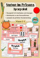 Vorschau - Arbeitsblätter - Verben im Präsens - Sparpaket (Klasse 2-3) - Deckblatt
