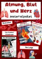 Vorschau - Arbeitsblätter - Atmung, Blut & Herz Materialpaket: Lunge, Blutkreislauf & Blutgefäße - Deckblatt
