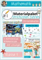 Vorschau - Arbeitsblätter - Strichlisten Materialpaket - Mathe Anfangsunterricht - Deckblatt
