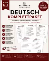 Vorschau - Arbeitsblätter - Deutsch 6-7 Klasse. Materialpaket - Deckblatt