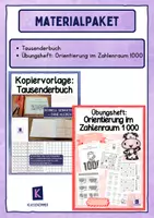 Vorschau - Unterrichtsreihen - Materialpaket: Tausenderbuch und Übungsheft - Orientierung im Zahlenraum 1.000 - Deckblatt