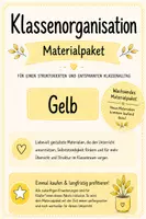 Vorschau - Präsentationen/Tafelbilder - Klassenorganisation – Materialpaket | Gelb | Wachsendes Materialpaket - Deckblatt