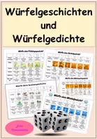 Vorschau - Stundenentwürfe - Materialpaket Würfelgeschichten & Würfelgedichte – Kreatives Schreiben - Schreibideen zum Würfeln - Deckblatt