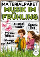 Vorschau - Mal- und Bastelvorlagen - Materialpaket: "Musik im Frühling" - Musik Jg.1-6 - Deckblatt