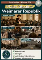 Vorschau - Stundenentwürfe - Weimarer Republik – Materialpaket | Verfassung, Krisenjahr 1923, Goldene 20er, Weltwirtschaftskrise & Scheitern - Deckblatt