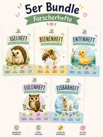 Vorschau - Arbeitsblätter - Die Tierforscher XL, Von Biene bis Eisbär, 5 Forscherhefte - Deckblatt