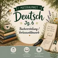 Vorschau - Arbeitsblätter - Deutsch Jg. 6 Buchvorstellung Materialpaket - Deckblatt
