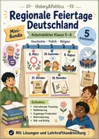 Vorschau - Arbeitsblätter - Regionale Feiertage Deutschland Arbeitsblätter Klasse 5–6 - Deckblatt