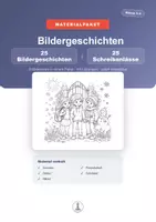 Vorschau - Arbeitsblätter - 25 Bildergeschichten mit Schreibseiten, Hilfen & Lösungen – Klasse 3–4 - Deckblatt
