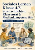 Vorschau - Arbeitsblätter - Soziales Lernen Klasse 4/5 – Streitschlichten, Klassenrat & Medienkompetenz (Fake News) - Deckblatt