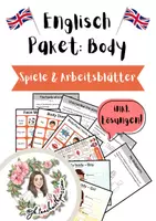 Vorschau - Arbeitsblätter - Englisch Paket - Body - Spiele & differenzierte Arbeitsblätter inkl. Lösungen - Deckblatt