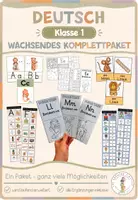 Vorschau - Arbeitsblätter - Wachsendes Materialpaket - 1. Klasse Deutsch - Deckblatt