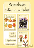 Vorschau - Mal- und Bastelvorlagen - Materialpaket Kunst Herbst und Halloween - Kunst und basteln Klasse 1, Klasse 2, Klasse 3 - Deckblatt