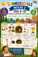 Vorschau - Arbeitsblätter - Sommerschule – Woche 2 | Komplettes Materialpaket für Klasse 2 - Deckblatt