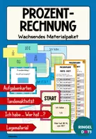 Vorschau - Stationenlernen - Prozentrechnung Wachsendes Materialpaket - Deckblatt