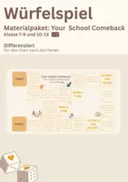 Vorschau - Spiele - Materialpaket: Würfelspiel Englisch "Your School Comeback" - Sprechen nach den Sommerferien - differenziert - Klasse 7-13 - Deckblatt