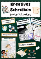 Vorschau - Arbeitsblätter - Kreatives Schreiben Materialpaket: Fabeln, Kurzgeschichten, Gedichte, Essays - Deckblatt