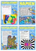 Vorschau - Arbeitsblätter - Namen Gestalten zum Schulstart - 4x Kreative Kunstprojekte Materialpaket - Deckblatt
