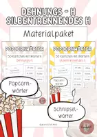Vorschau - Spiele - Popcornwörter - Materialpaket Dehnungs-h und silbentrennendes h - Deckblatt