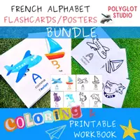 Vista previa - Unidades / Secuencias / Situaciones de Aprendizaje - French Alphabet Bundle: Flashcards & Printable Coloring Workbook - Portada